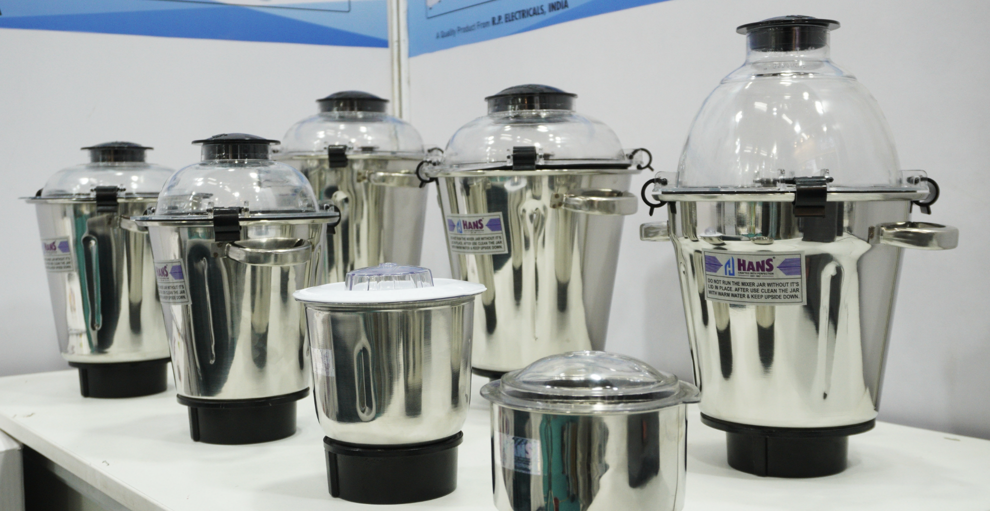 Promotional poster for Hans commercial mixer grinder.